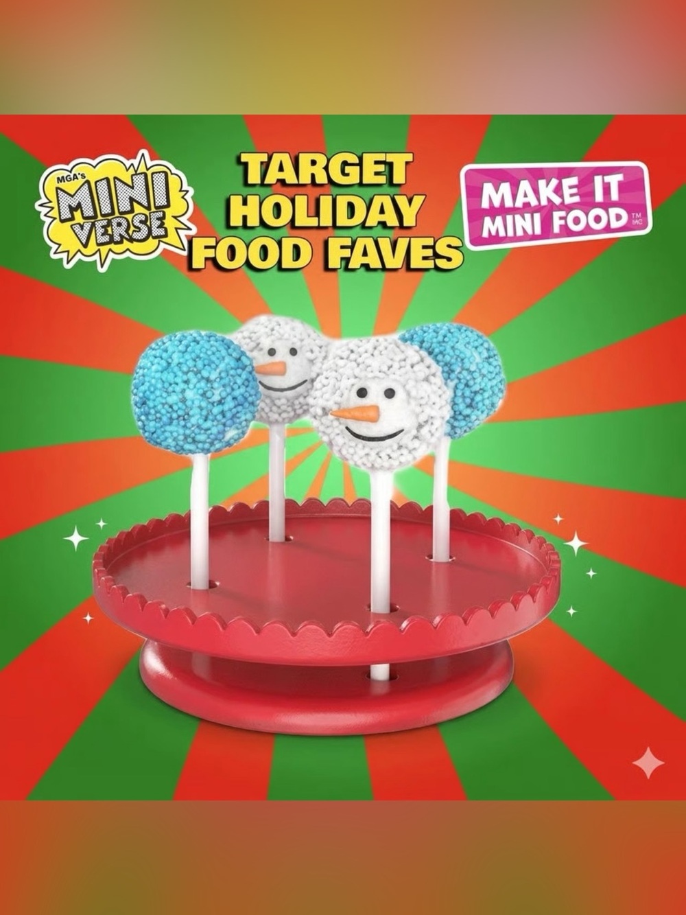 MGA's Miniverse Make It Mini TARGET Holiday Food: Snow Pal Cake Pop (Open Cap)